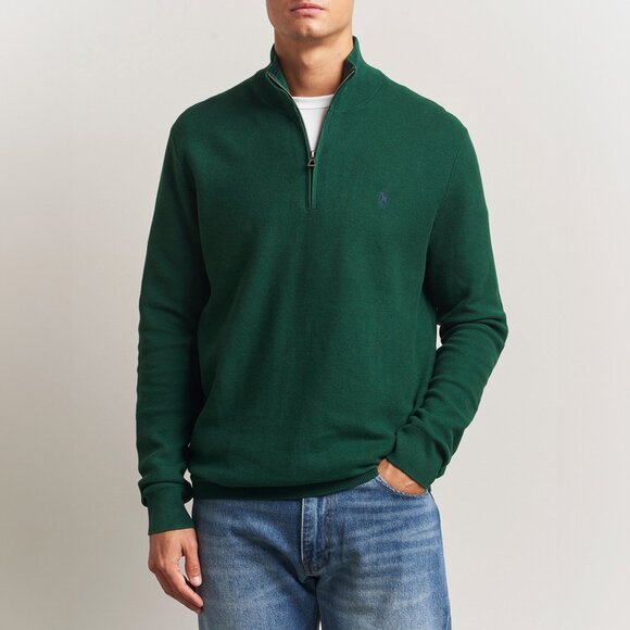 Polo Ralph Lauren Size XXL Green 100% Pima Cotton Half-Zip Sweater - Picture 1 of 10